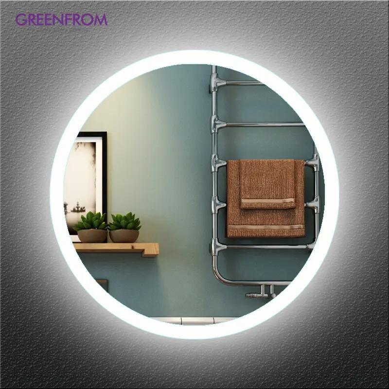 Round Illuminated Feature Three Light LED Smart Wall Mount Backlit Bathroom Mirror