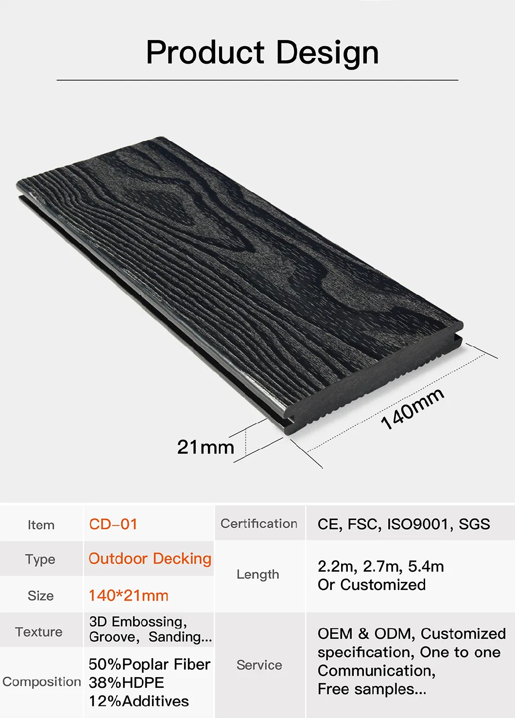 Anti Slip Swimming Pool WPC Decking Outdoor Hardwood Flooring