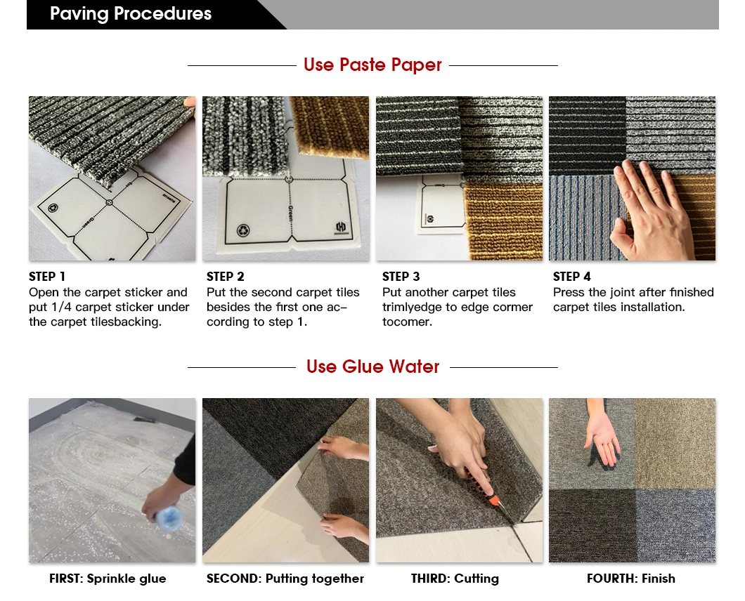 Alfombra Modular China Waterproof Carpet Tiles PP Commercial Tapis Modular Carpet