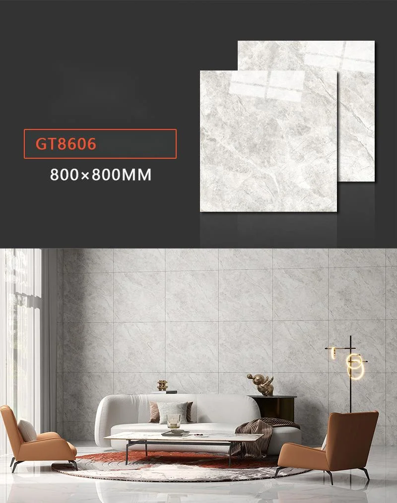 800X800mm Factory Price Glazed Polished Porcelain Wall Tiles and Floor Design for Living Room