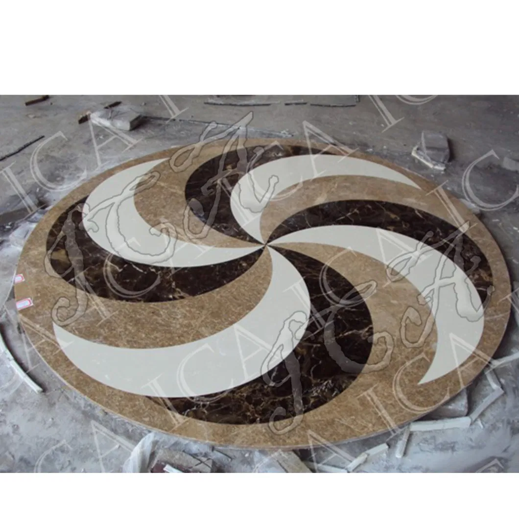 Indoor Decoration Round Mosaic Luxury Floor Tile Marble Tile Vintage Pattern Classical Design