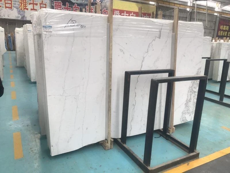 Natural White Stone Slabs/Tiles Marble for Wall/Floor/Fireplace (Ariston White Marble)