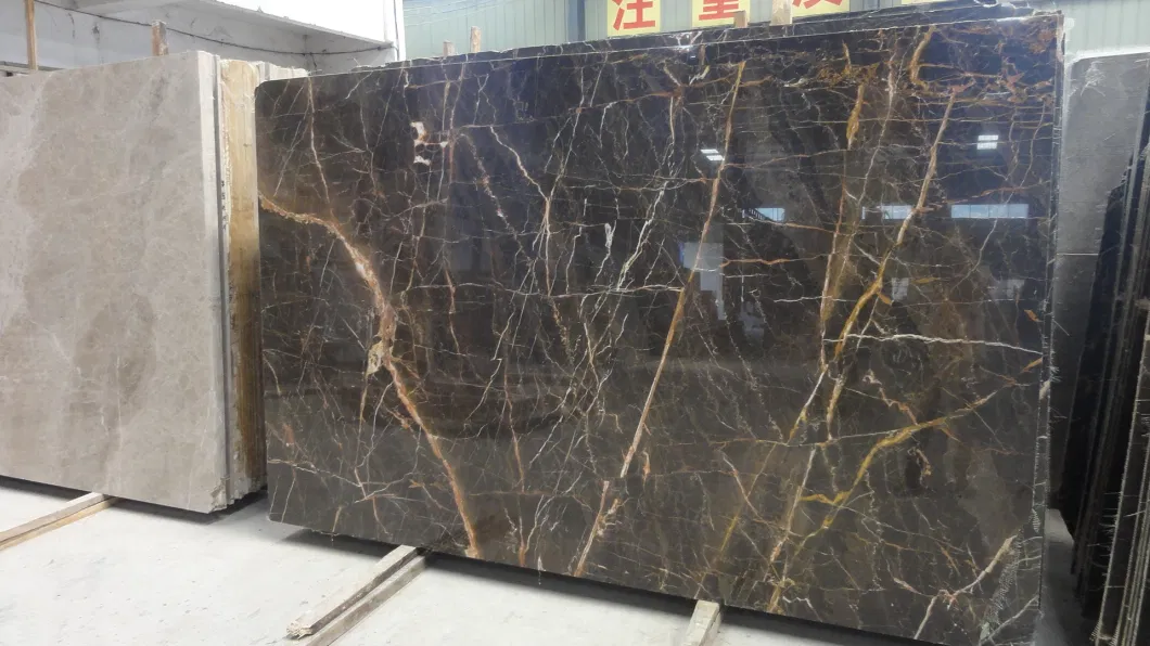 Noir St Laurent Premium Building Material Marble for Bookmatch Effect Tiles/Slabs Hospitality Design