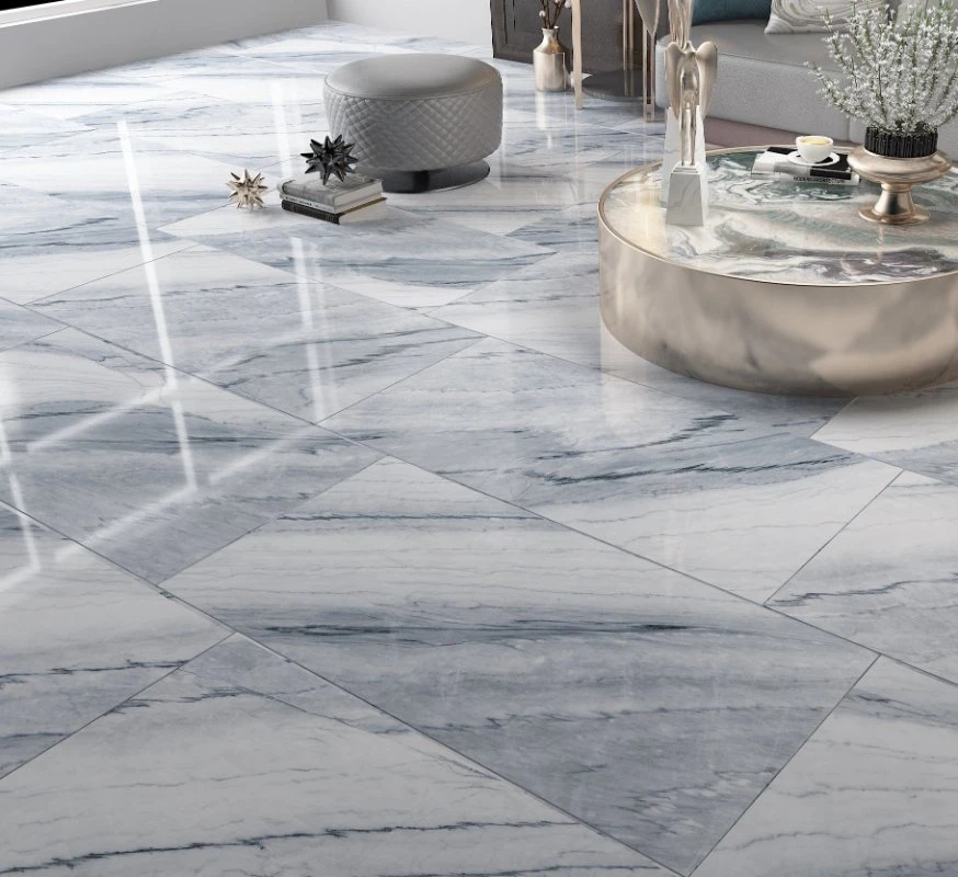 Marble Look Sitting Room Wear Resistant Polished Glazed Porcelain Floor Tile