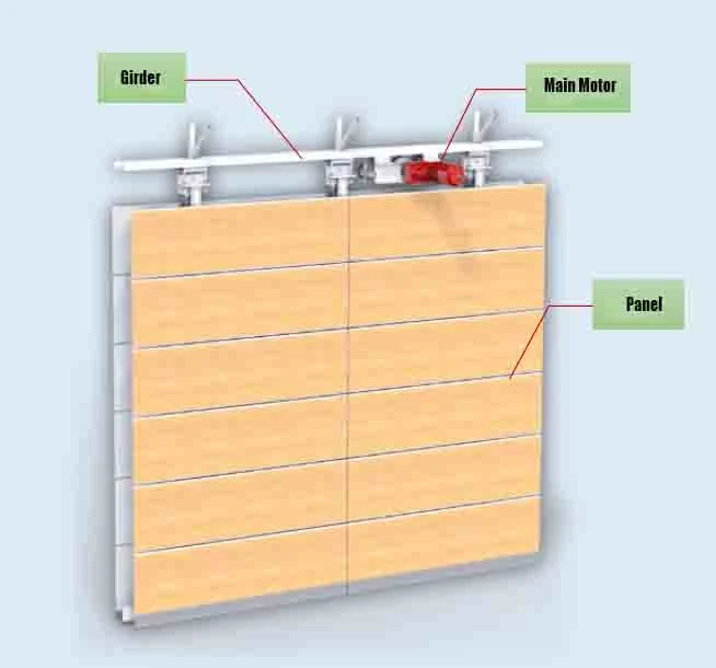 Vertical Retractable Walls Upward Folding Partition Automated Lift Operable Walls