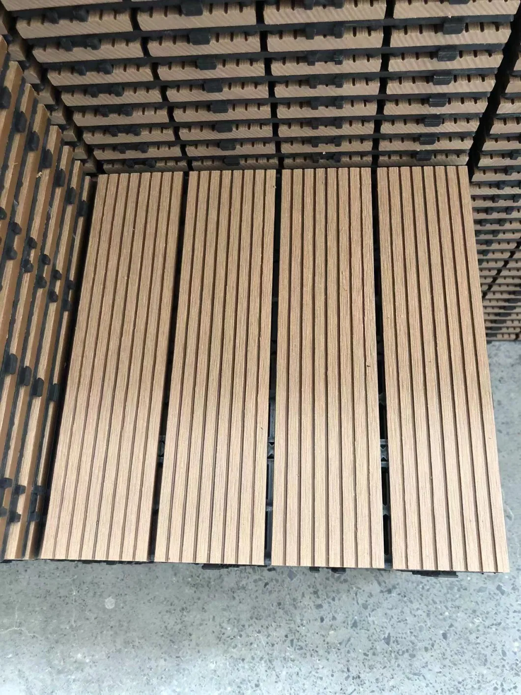 Wholesale Garden Decoration WPC DIY Decking Tiles 300*300mm Outdoor WPC Interlocking Decking Tiles