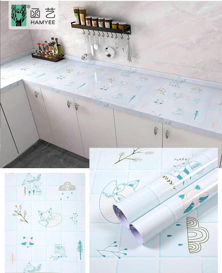 Aluminium Wallpaper Stick on Wall Paper Peel and Stick Cartoon Fruit Wallpaper