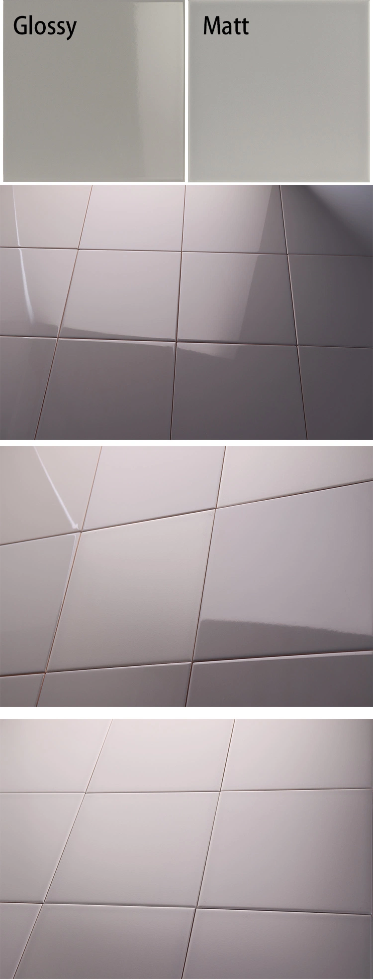 Grey 8X8inch/20X20cm Standard Bathroom Tile Sizes Cotto Floor Tile