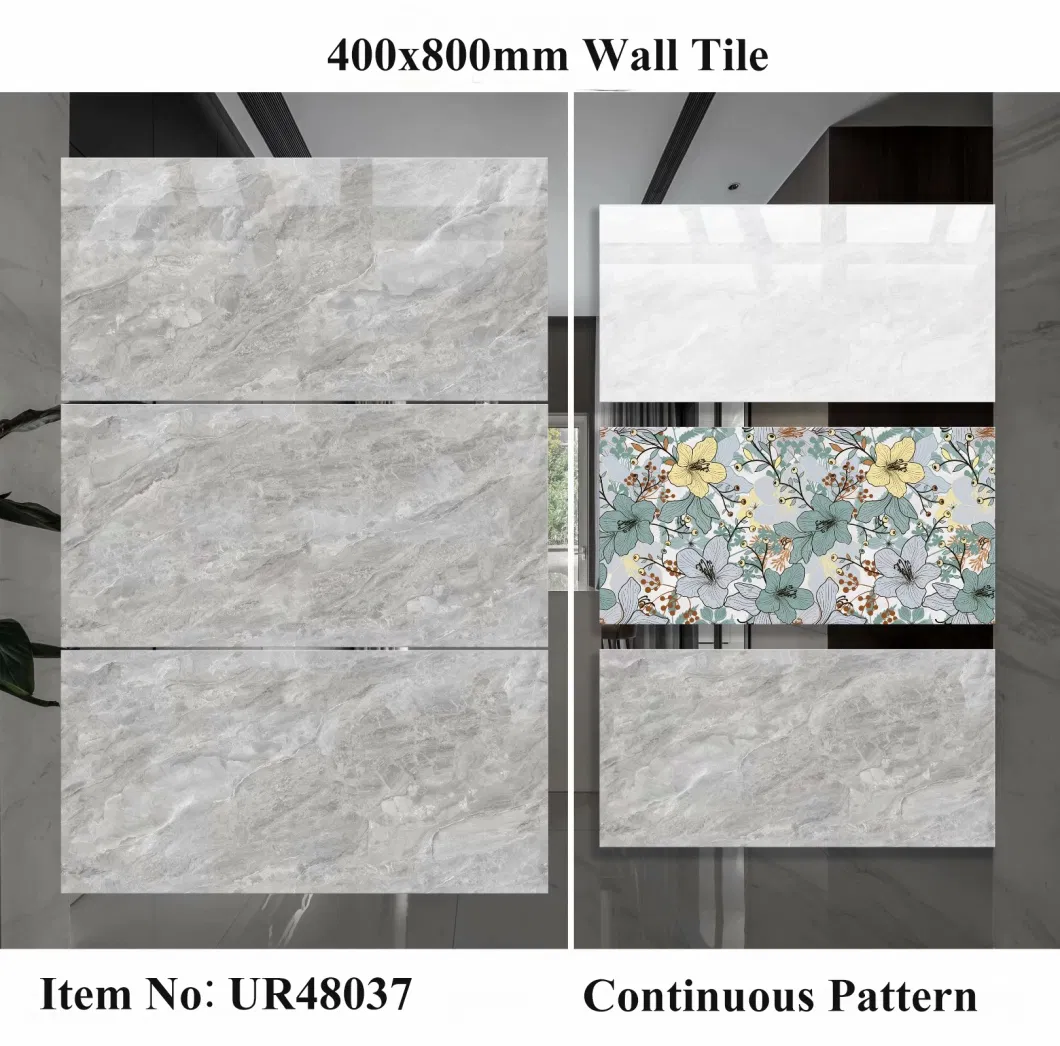 China Foshan Good Quality Decorative Home 400X800mm Glazed Porcelain Ceramic Bathroom Flooring Wall Tile