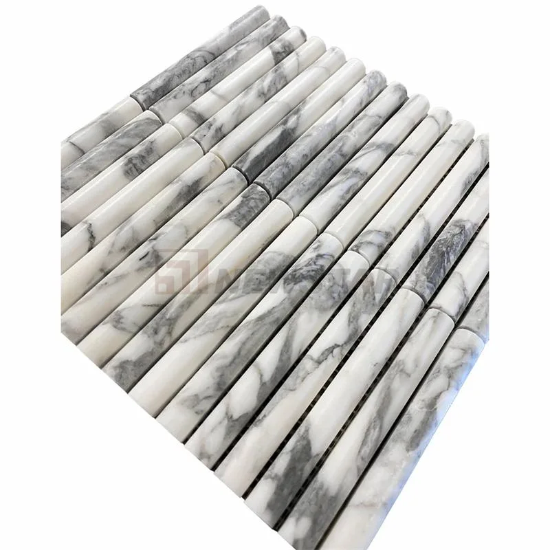 Bathroom Kitchen Flute Wall Tiles Fashion Decoration Curve Fluted Marble Tiles Mosaic Fluted Tile