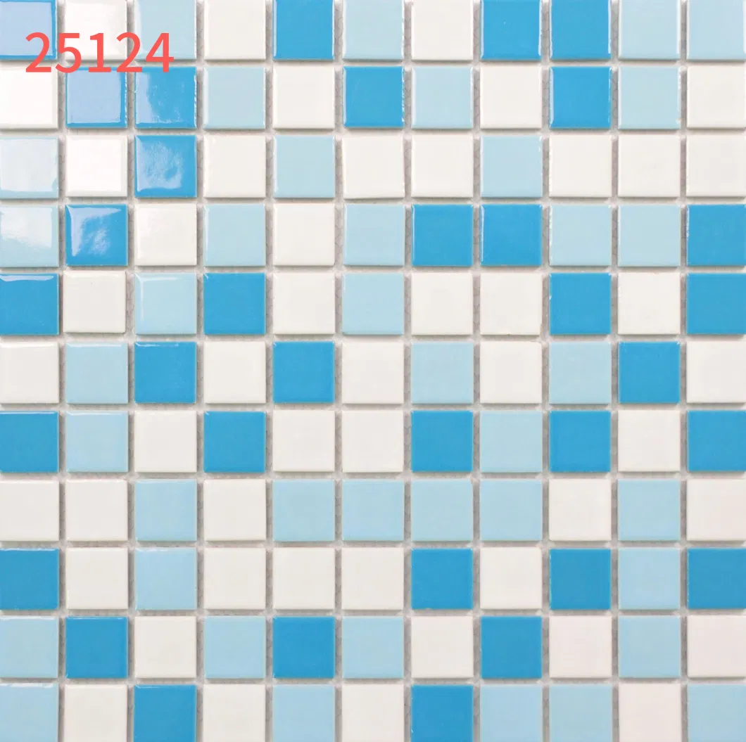 12X12 Anti Slip Blue Ceramic Mosaic for Swimming Pool Tile