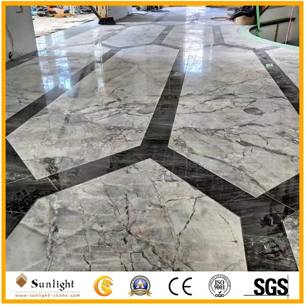 Popular Natural Stone Calacatta Grey Marble Slabs for Floor/Wall Tiles