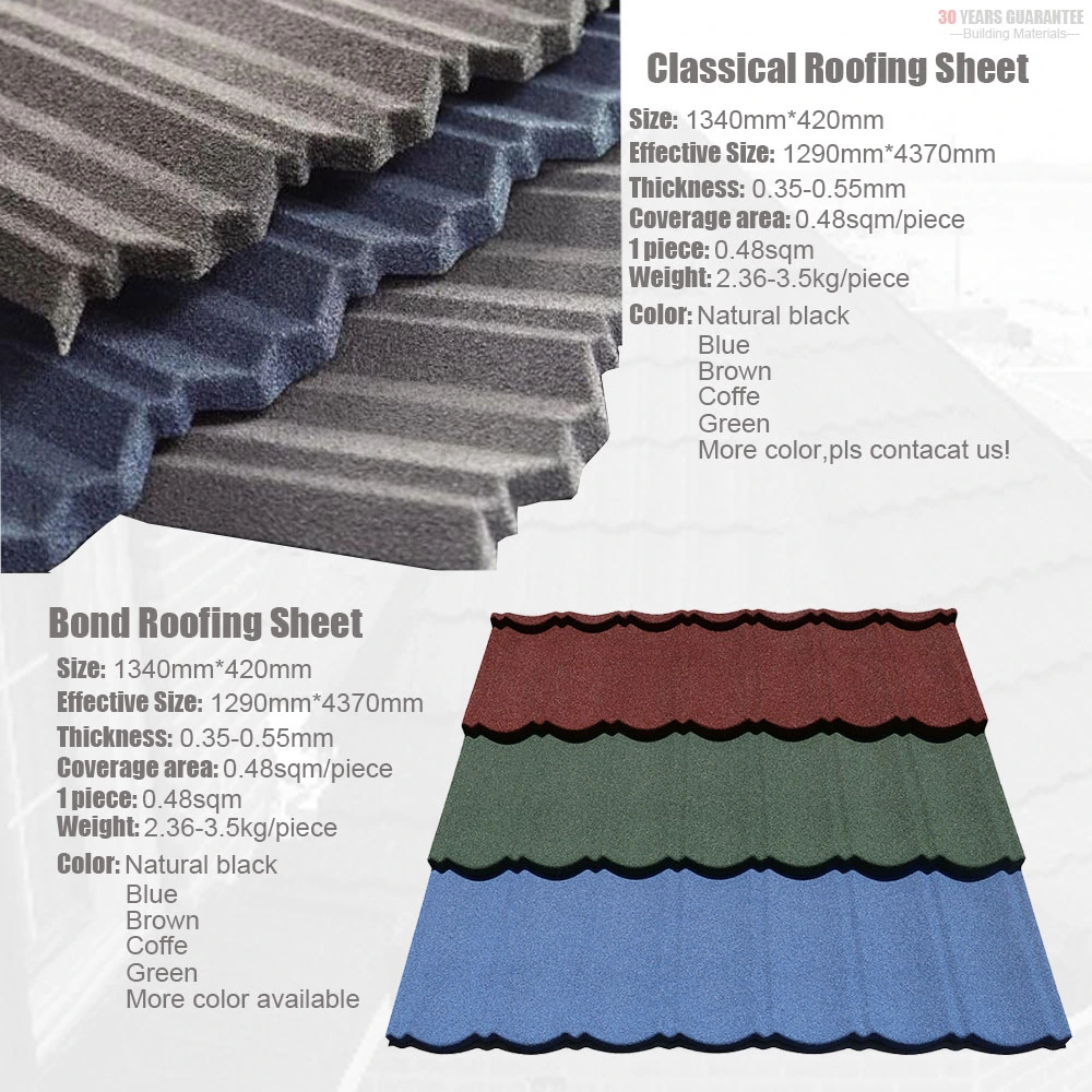 UV Resistant Roofing Sheet Pallets Stone Coated Nigeria Metal Roof Tile for Villa House with CE (ISO9001) Made in China