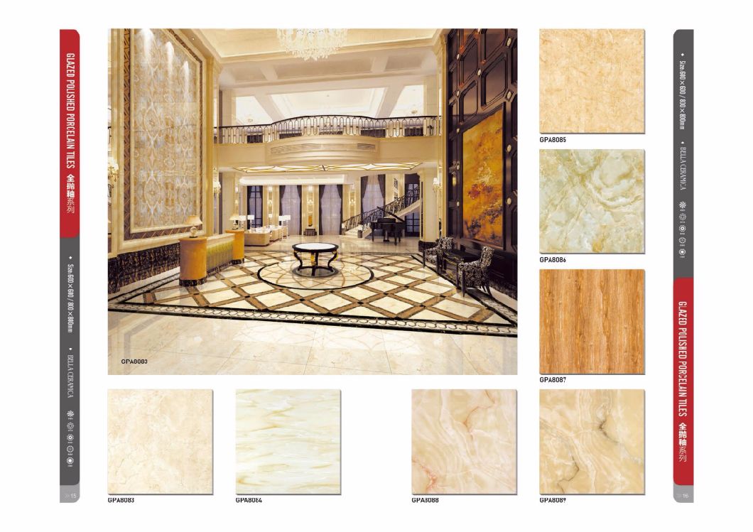 Light Emperador Full Glazed Polished Porcelain Tiles 60X60 80X80 Cm High Glossy Floor Tiles