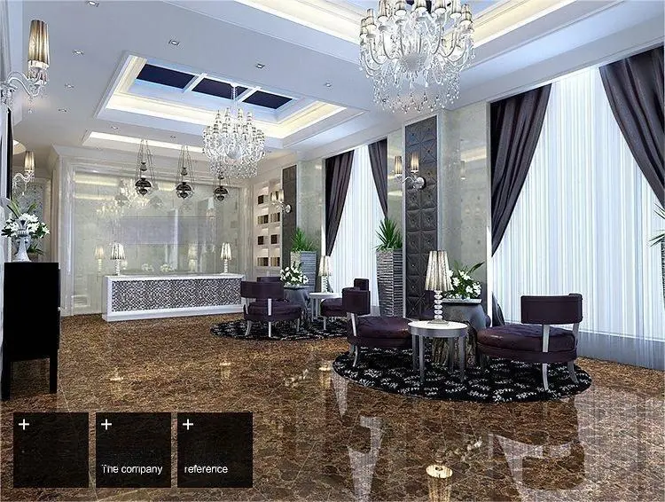 Brown/White/Black (color) etc. Glossy Porcelain Carpet Design Floor Tiles