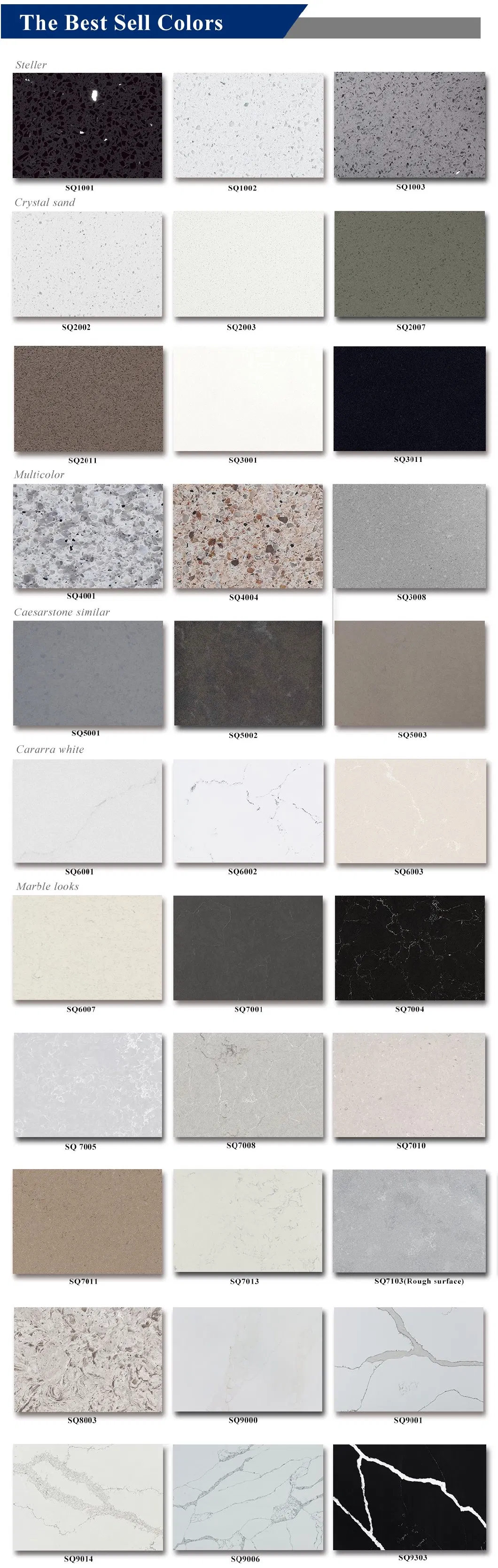 Hot Sale Diamond Grey Quartz Stone Made in China Kitchen Countertop Artificial Stone for Tiles