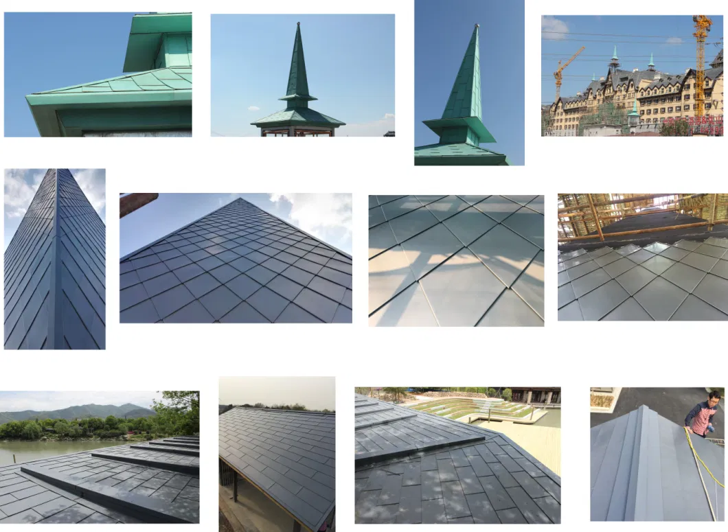 Trilok Rheinzink Titanium Zinc Interlocking Roofing, Wall Cladding, Facade Rectangle Shingle Tile - Td216