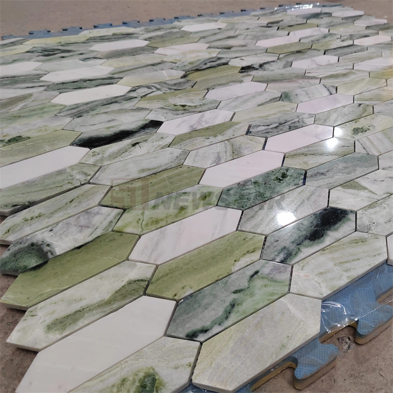 Green Marble Living Room Bathroom Tiles Walls and Floors Polished Marble Tile Mosaic Tile