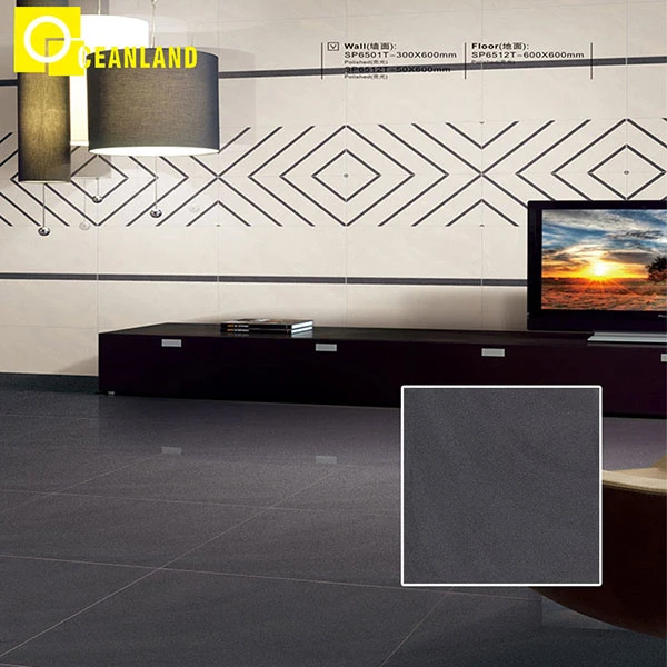 Commercial Meeting Room Black Ceramic Floor and Wall Tiles
