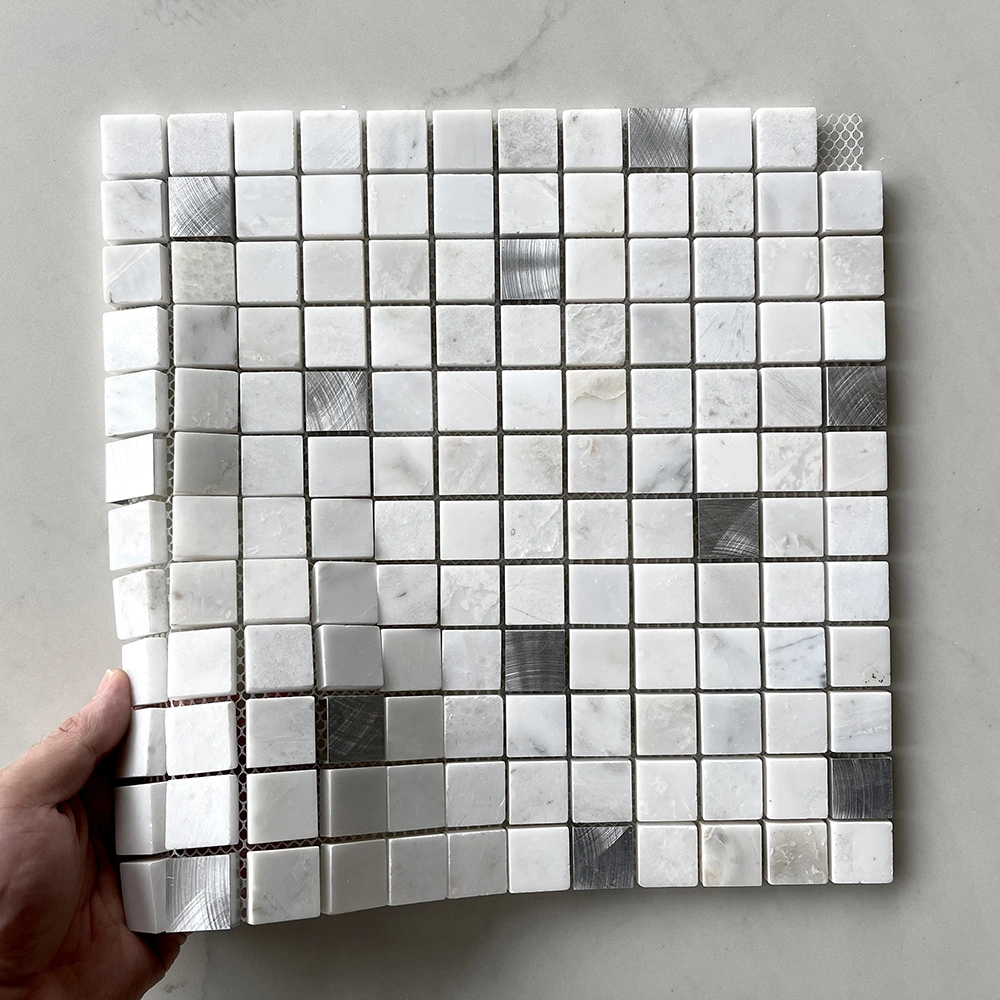 Backsplash Kitchen Bathroom Metal Marble Wall Tile Mosaic Tiles for Home Decoration