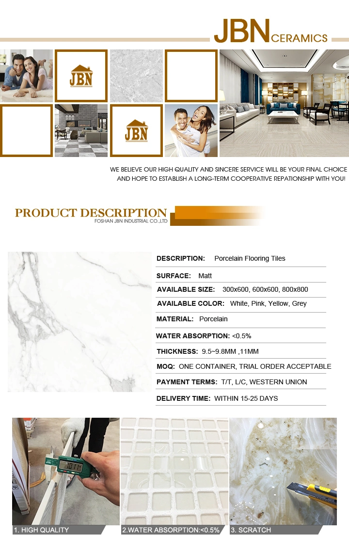 1 Tile 4 Faces Soft Polished Calacatta White Wall Floor Porcelain Tiles (JM63787M)