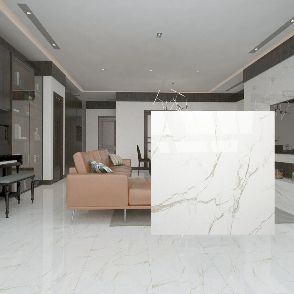 24X24 Inch Hotel Lobby Floor Carrara Marble Porcelain Tile
