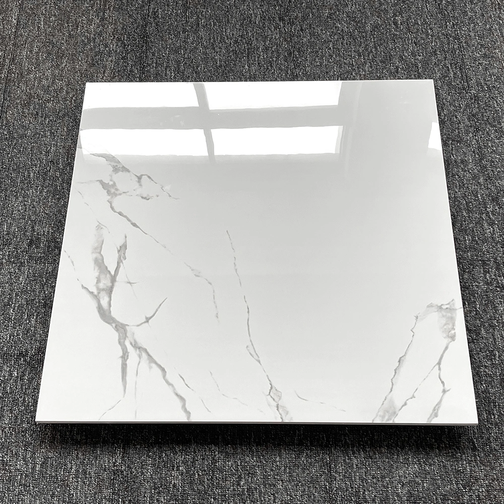 Cheapest 800 X800 Glossy High Gloss White Marble Polished Porcelain Floor Tile Made in China
