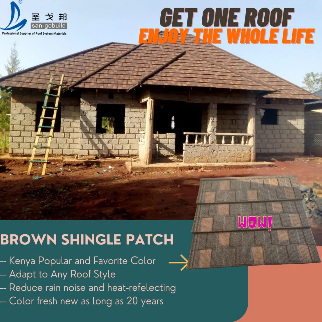 Wide Selection Roofing Materials Roofing Tiles Outside Wall Stone Coated Metal Roof Tile Made in China