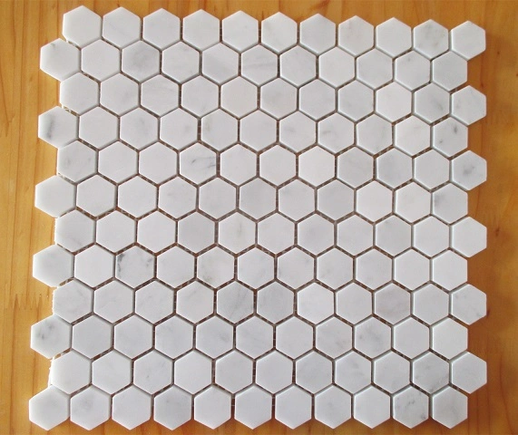 Carrara White/Eastern White/Athen Beige/Honey Onyx Marble Hexagon Mosaic Wall Back Splash Tile