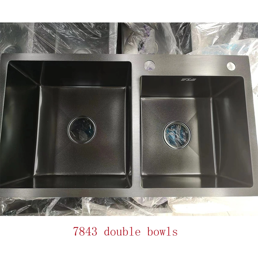 Polished Stainless Steel Under Counter Sinks Double Bowls Kitchen Sinks with Double Sinks