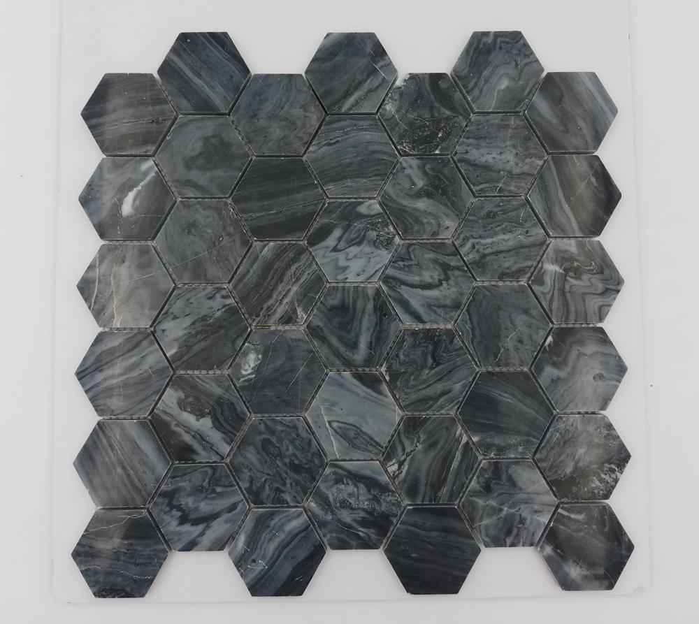 Latest Design Fashion Grey Hexagon Marble Mosaic for Kitchen Bathroom Tile