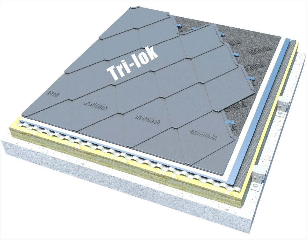 Trilok Metal Interlocking Roofing, Wall Cladding, Facade Diamond Shingle Tile - Td178