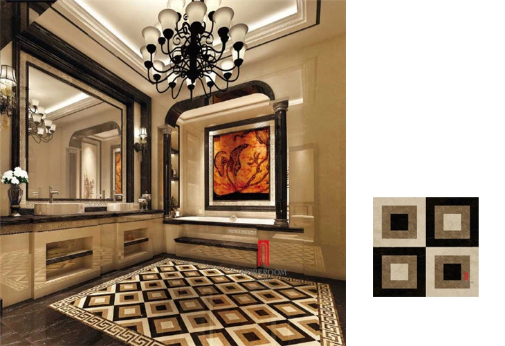 Luxury Villa Waterjet Flooring Tile Marble Inlay Tile Bathroom Floor Tile Medallion