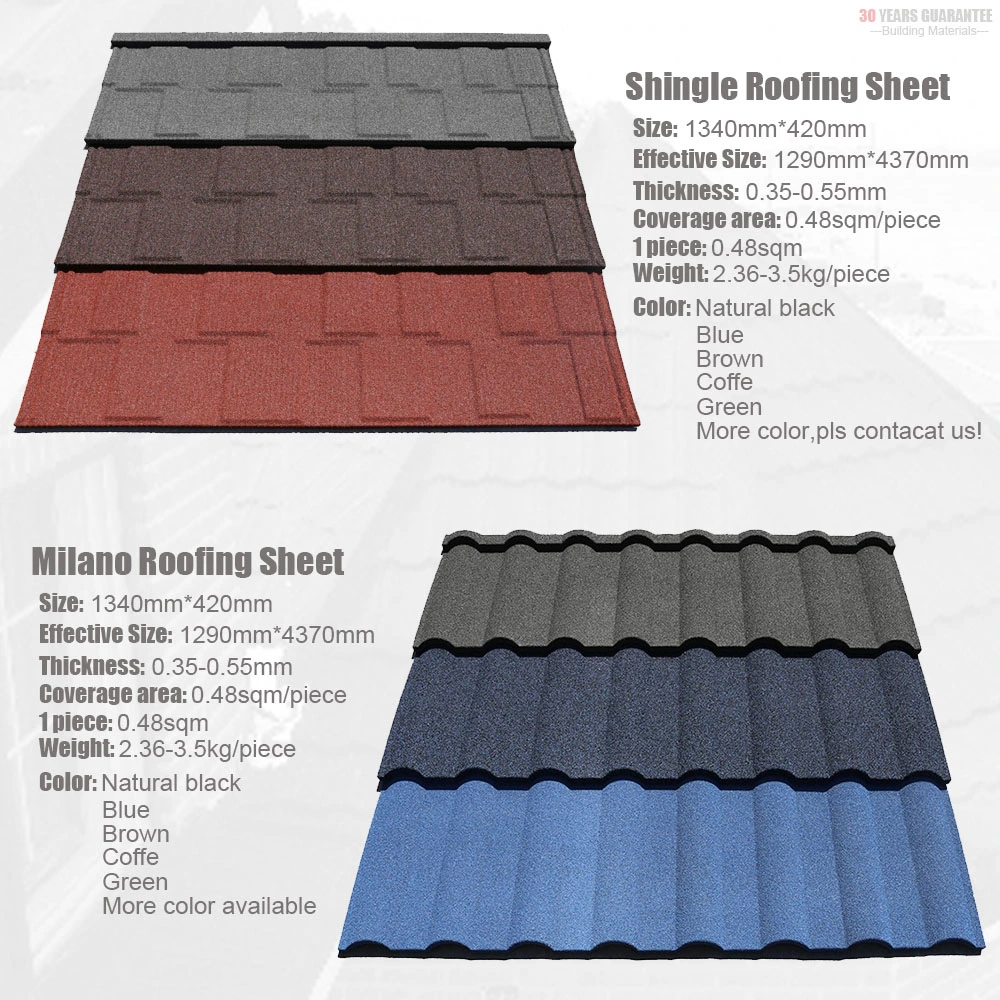 UV Resistant Roofing Sheet Pallets Stone Coated Nigeria Metal Roof Tile for Villa House with CE (ISO9001) Made in China