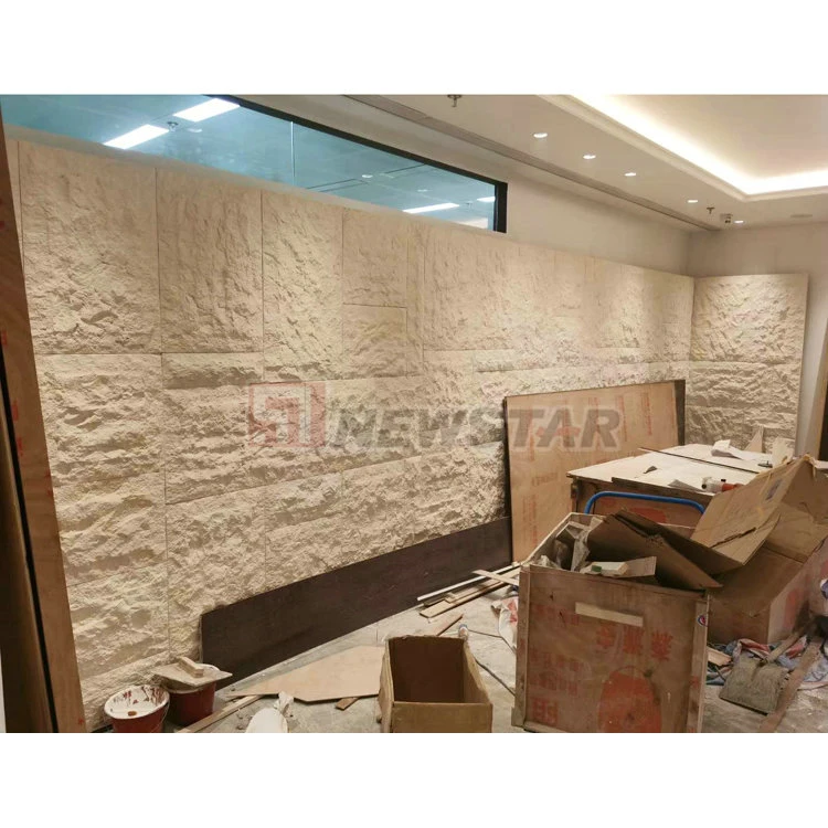 Exterior Wall Tiles Cream Bellow Moca Cream White Wall Stone Large Pieces Wall Cladding Limestone Price