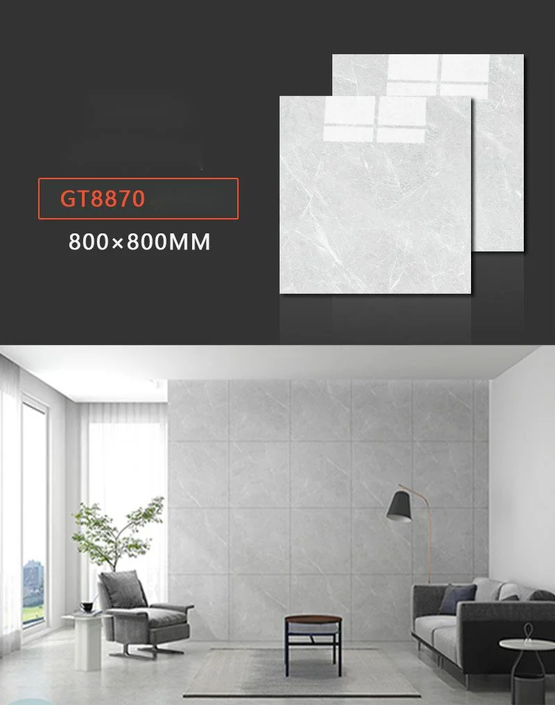 800X800mm Factory Price Glazed Polished Porcelain Wall Tiles and Floor Design for Living Room