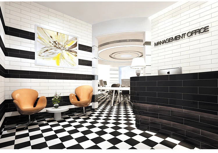 Black and White Ceramic Floor and Wall Tiles Bathroom with Size 100X400mm