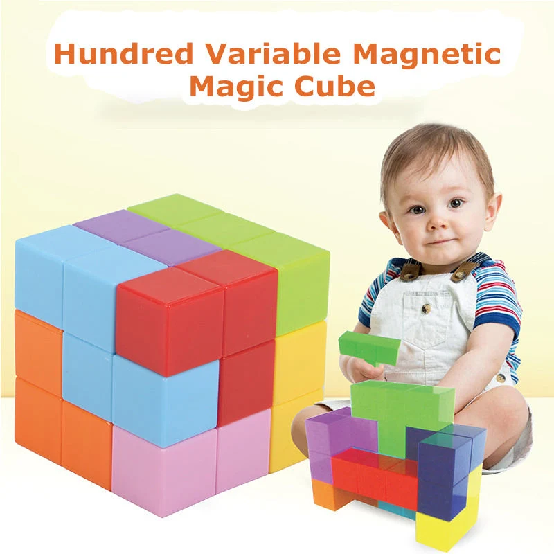 Magnetic Blocks 3D Magic Cube Puzzle Multivariant Changed Square Cube Magnetic Toys