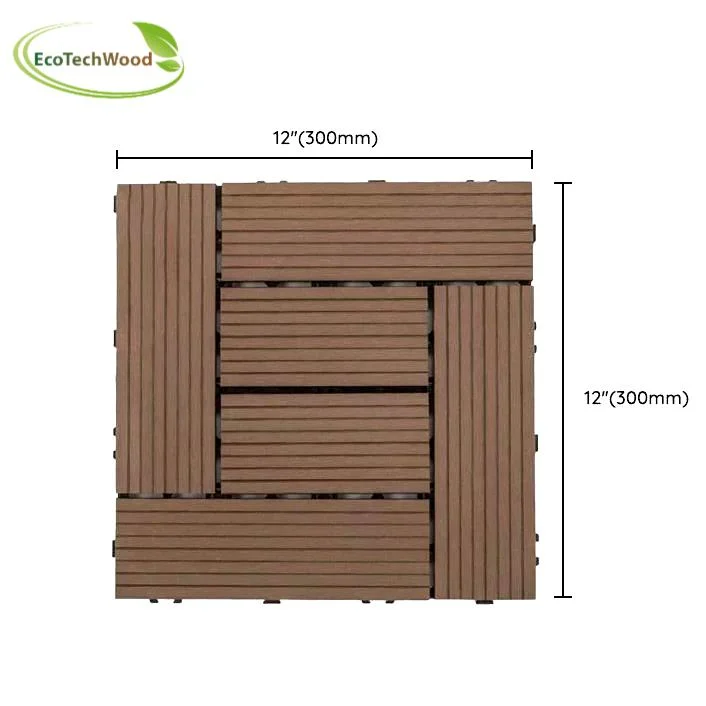 Wholesale Garden Decoration WPC DIY Decking Tiles 300*300mm Outdoor WPC Interlocking Decking Tiles