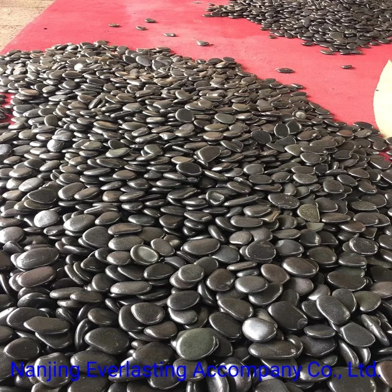China Tiles Pebbles Decorative River Stones Black Landscape Pavement Cobblestone