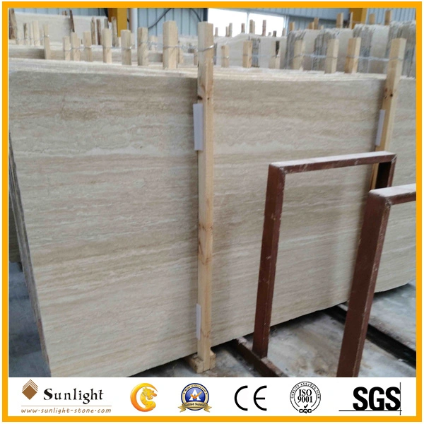 Imported Polished Light Beige Travertine for Slabs, Tiles, Culture Stone Wall