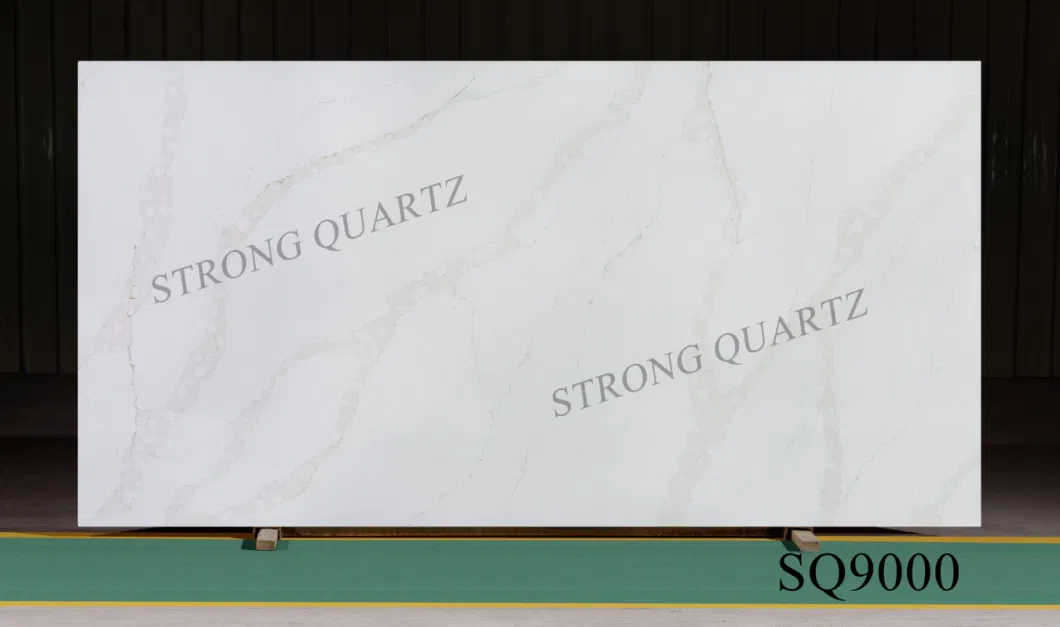 3200X1600mm Polished White/Black Calacatta Artificial Quartz Stone for Kitchen/Bathroom/Floor Tiles