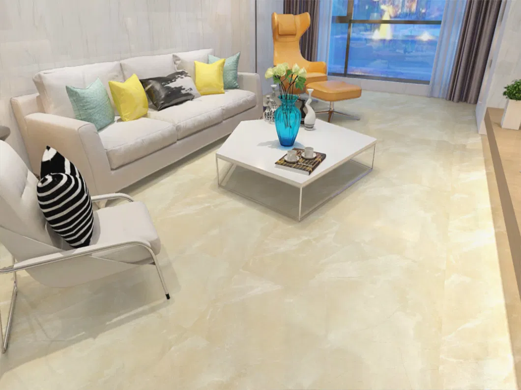 Beige Color Marble Glazed Porcelain Floor Tile 800X800mm