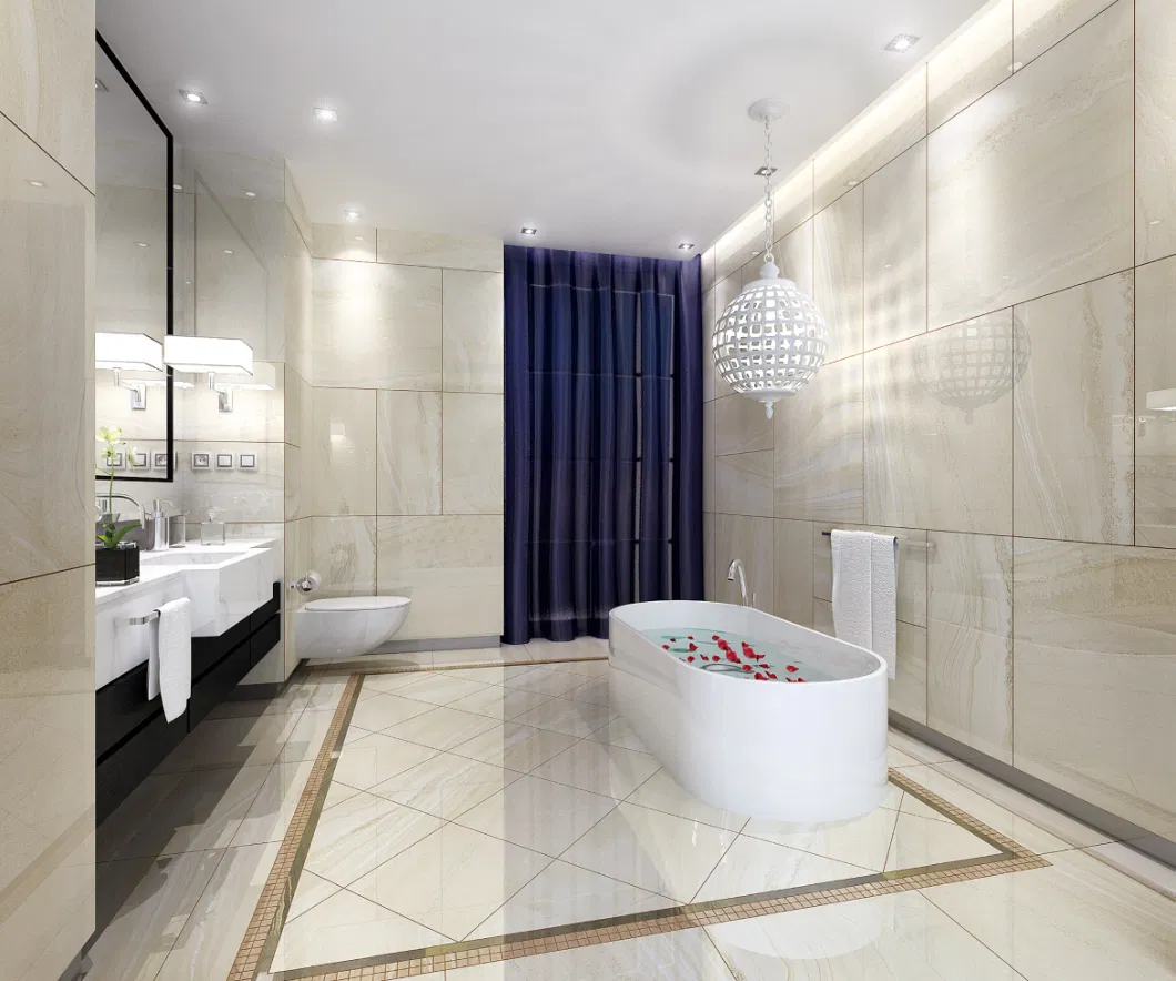 Grey Polished Surface Stone Texture Design Floor Tiles 60X60 Interior Living Room Decorative Porcelain Tiles