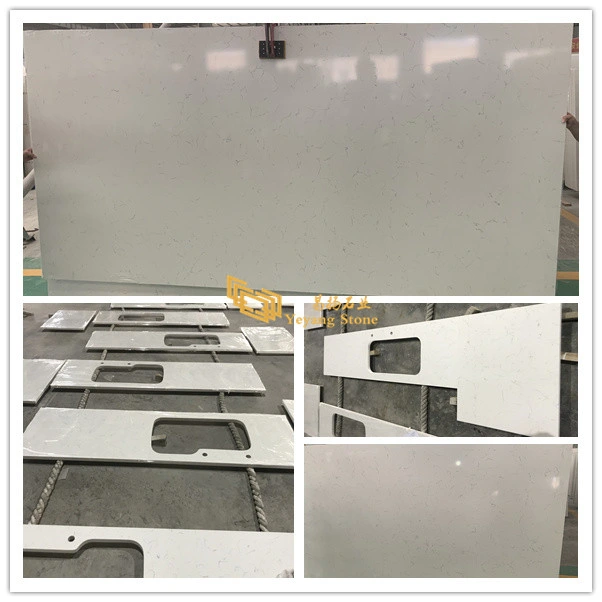 Quartz Countertop/Countertops/Vanity Tops for Kitchen/Bathroom Wall/Floor Tiles White Crystal Stone Project