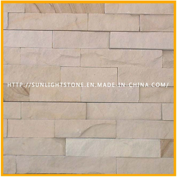 Natural Cheap Honed/Lychee Yellow Wooden Sandstones for Floor, Wall Tiles