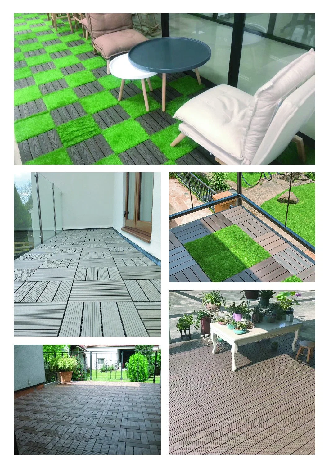 ISO Approved E0 Bammax Cartons Wall Cladding WPC Interlocking Deck Tiles