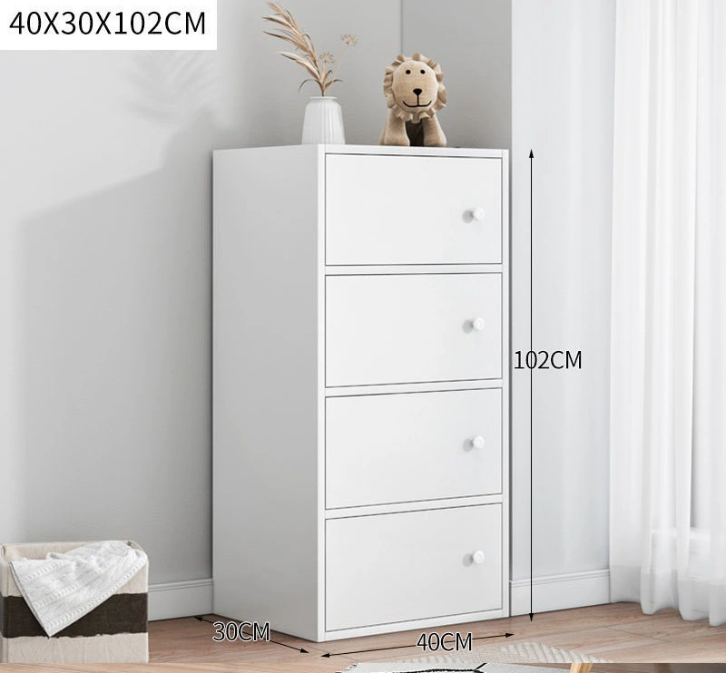 MDF Panel Storage Bedroom Sitting Room Against Wall Contracted Modern Bookcase Drawer Chest