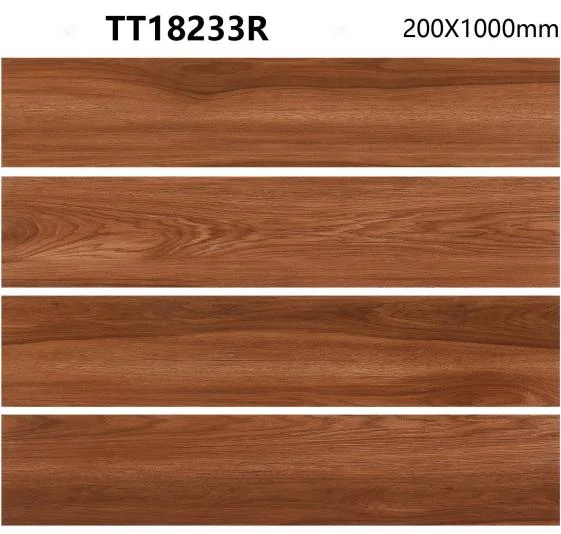 Popular 200X1000	Light Beige Glossy Wood Tile Ceramic for Africa (country)