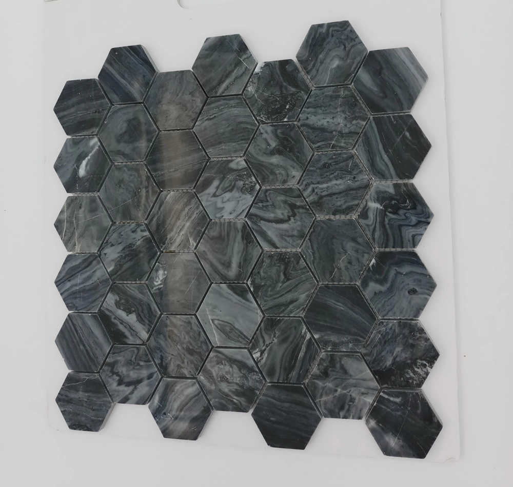 Latest Design Fashion Grey Hexagon Marble Mosaic for Kitchen Bathroom Tile